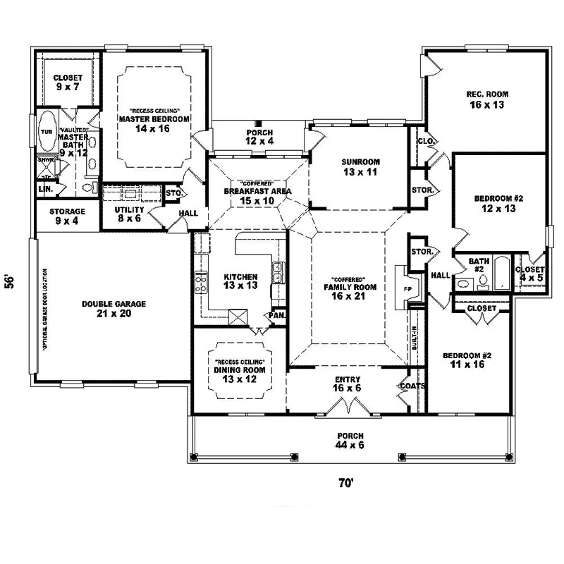 Ranch House Plan First Floor - Cherbourg Farm Country Home 087D-1653 - Search House Plans and More
