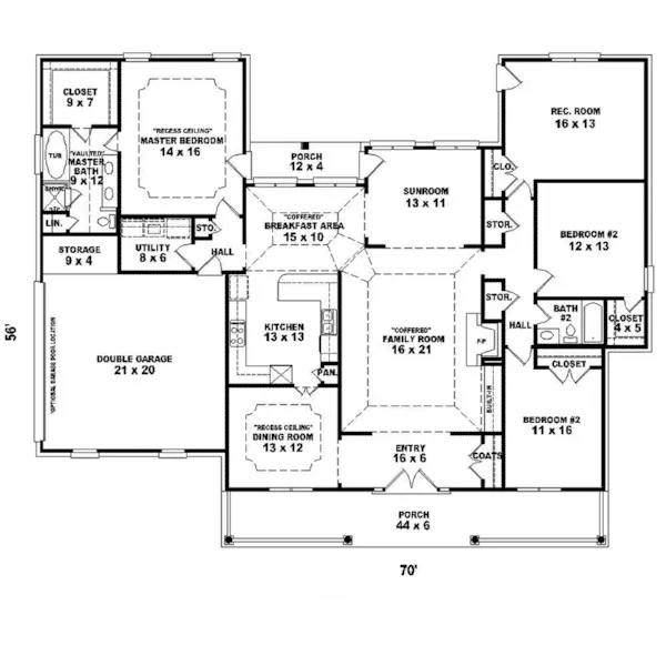 Traditional House Plan First Floor - Cherbourg Farm Country Home 087D-1653 - Search House Plans and More