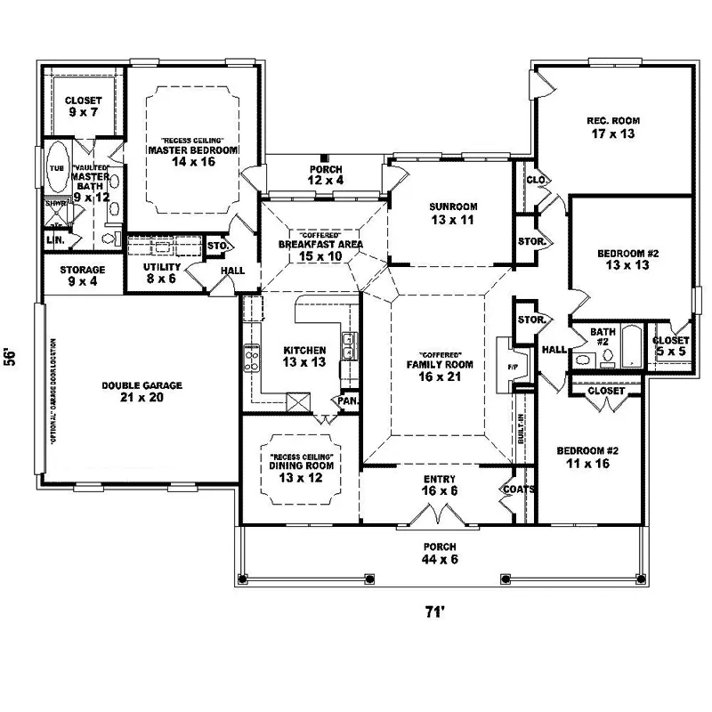 Ranch House Plan First Floor - Somerset Down Country Home 087D-1658 - Shop House Plans and More