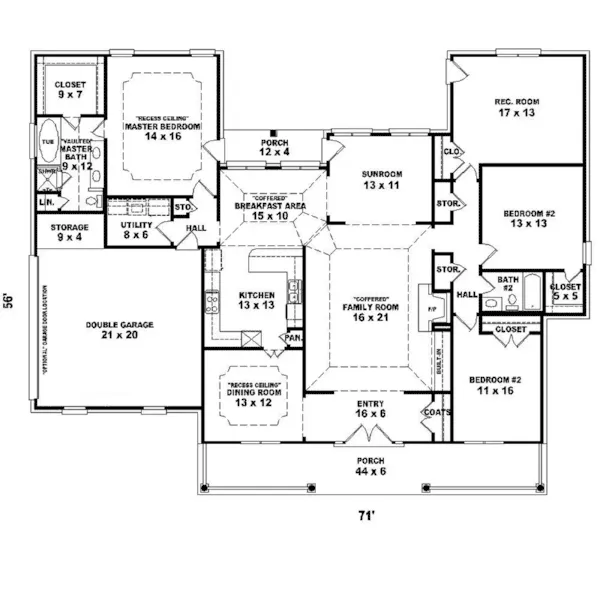 Southern House Plan First Floor - Somerset Down Country Home 087D-1658 - Shop House Plans and More