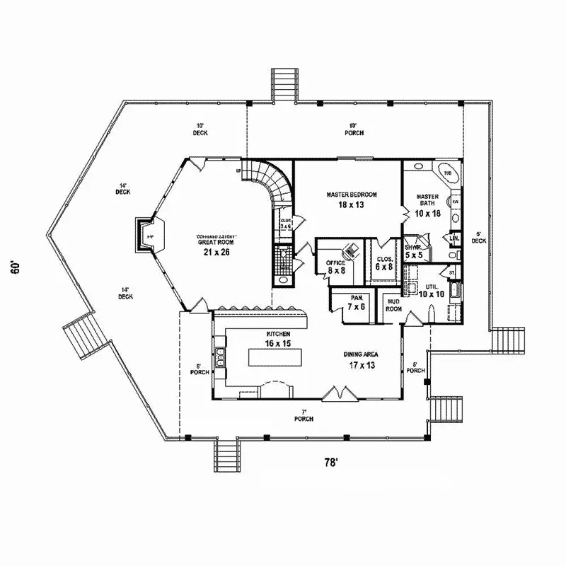 Luxury House Plan First Floor - Pinehurst Hill Lake Home 087D-1669 - Shop House Plans and More