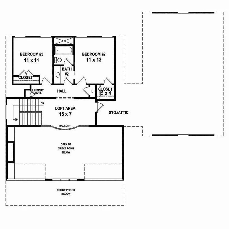 Bungalow House Plan Second Floor - Honey Ridge Bungalow Home 087D-1673 - Search House Plans and More