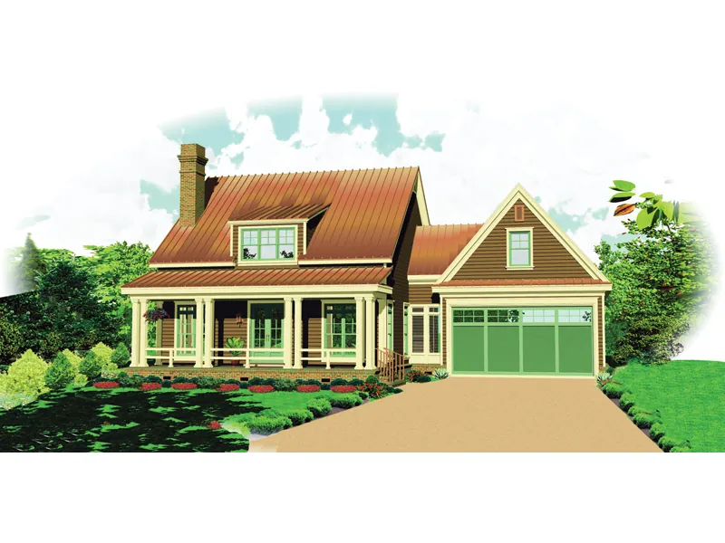 Bungalow House Plan Front of Home - Honey Ridge Bungalow Home 087D-1673 - Search House Plans and More