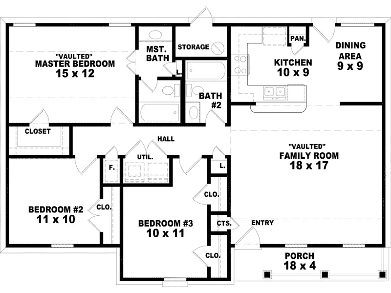 Country House Plan First Floor - Fairlane Park Country Home 087D-1674 - Search House Plans and More