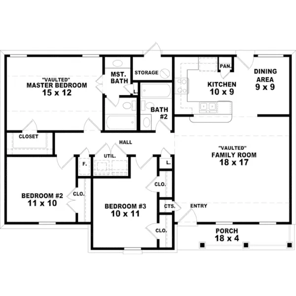 Country House Plan First Floor - Fairlane Park Country Home 087D-1674 - Search House Plans and More