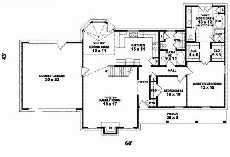 Farmhouse Plan First Floor - Glen Cove Rustic Ranch Home 087D-1676 - Search House Plans and More
