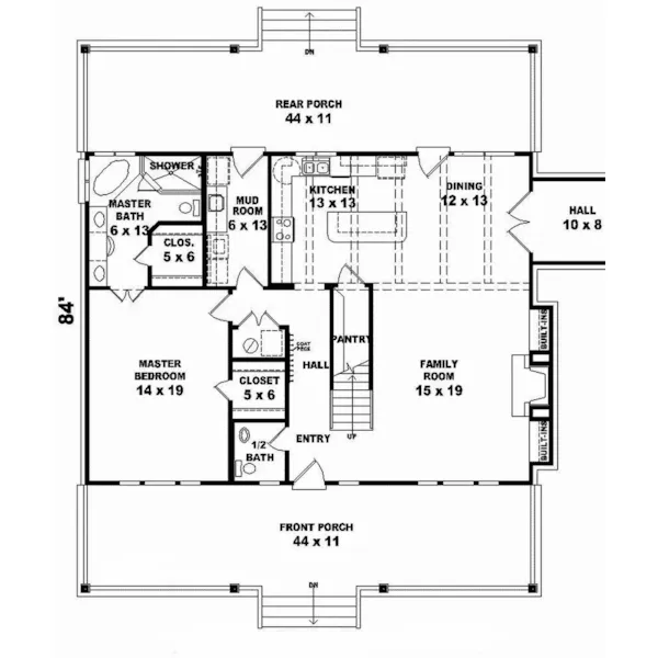 Country House Plan First Floor - Fawn Meadow Country Farmhouse 087D-1677 - Search House Plans and More