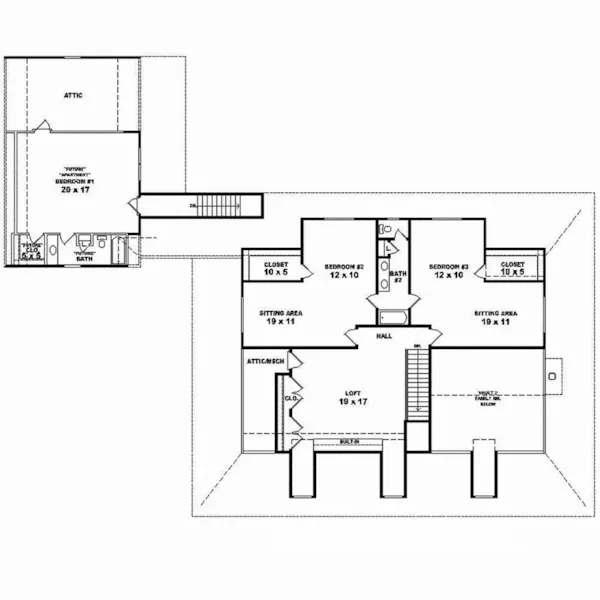 Farmhouse Plan Second Floor - Daytor Rustic Lake Home 087D-1679 - Search House Plans and More