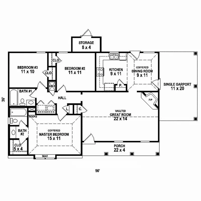 Ranch House Plan First Floor - Delshire Traditional Ranch Home 087D-1680 - Search House Plans and More