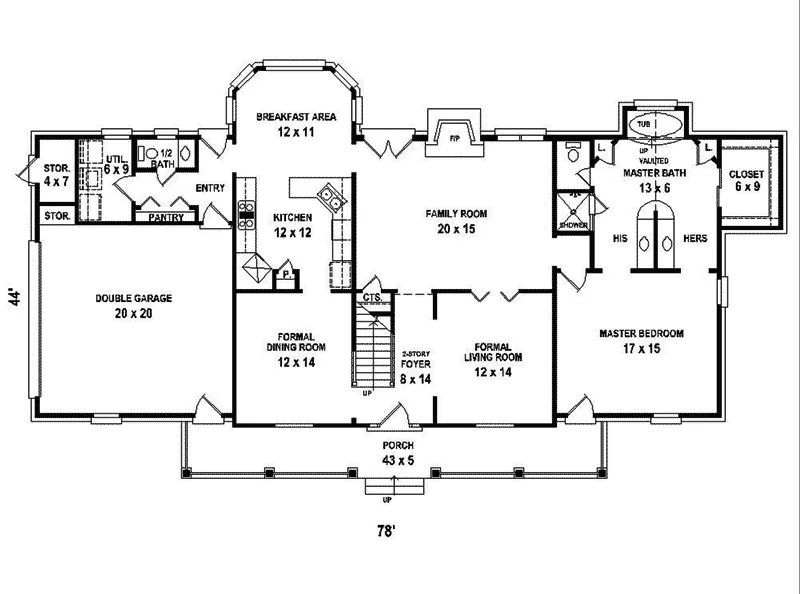 Plantation House Plan First Floor - Kehrs Ridge Southern Home 087D-1681 - Search House Plans and More