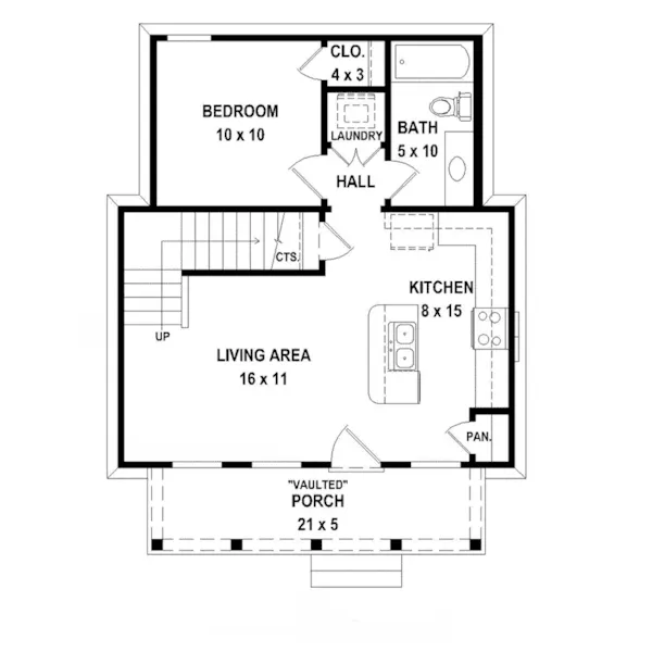 Vacation House Plan First Floor - Janie Modern Farmhouse Cottage 087D-1682 - Shop House Plans and More