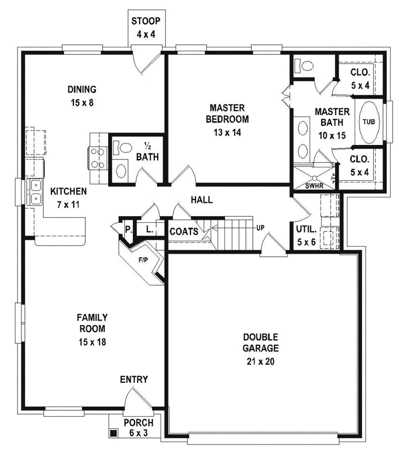Traditional House Plan First Floor - 087D-1684 - Shop House Plans and More