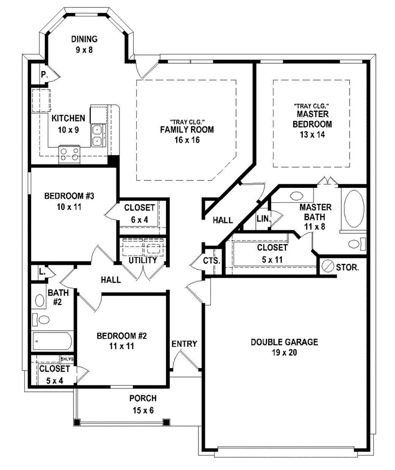 Traditional House Plan First Floor - 087D-1688 - Shop House Plans and More
