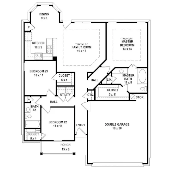 Traditional House Plan First Floor - 087D-1688 - Shop House Plans and More