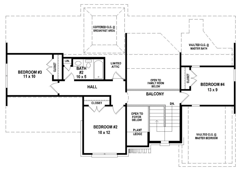 Traditional House Plan Second Floor - 087D-1689 - Shop House Plans and More