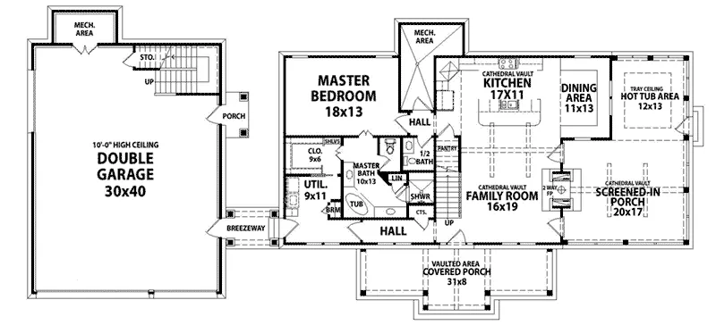 Craftsman House Plan First Floor - 087D-1691 - Shop House Plans and More