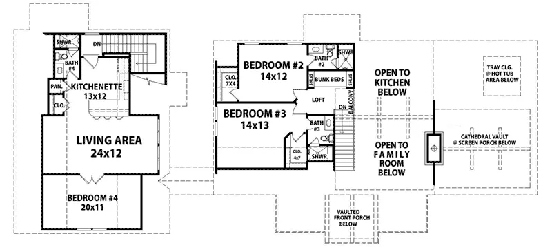 Farmhouse Plan Second Floor - 087D-1691 - Shop House Plans and More