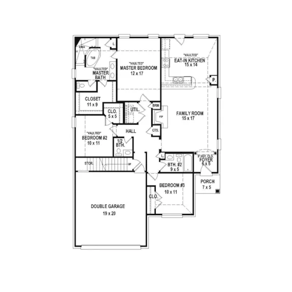 Country French House Plan First Floor - 087D-1695 - Shop House Plans and More