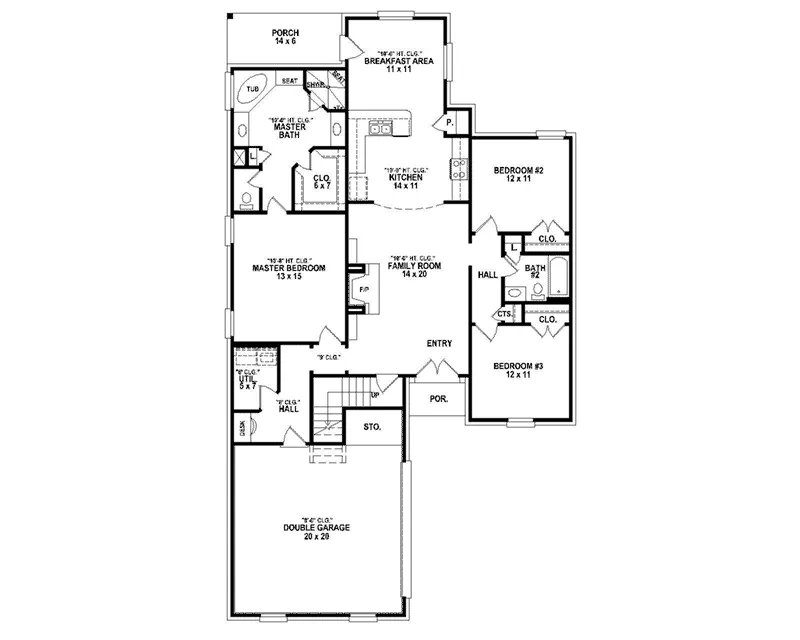 Country French House Plan First Floor - 087D-1697 - Shop House Plans and More