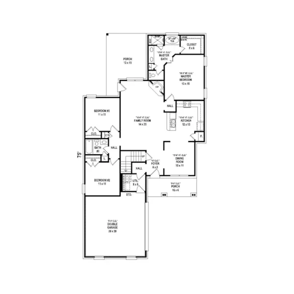 Cabin & Cottage House Plan First Floor - 087D-1699 - Shop House Plans and More