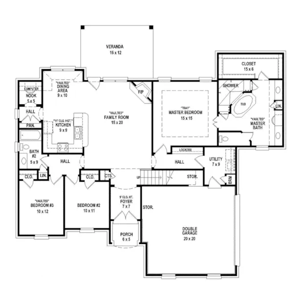 Traditional House Plan First Floor - 087D-1702 - Shop House Plans and More