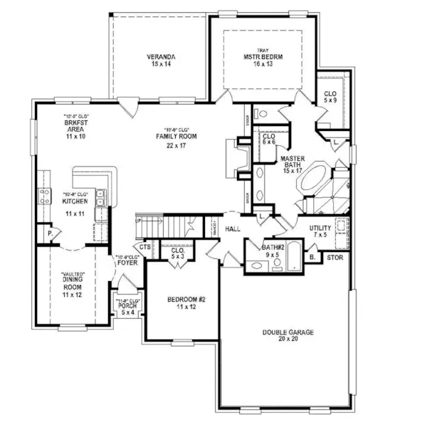 Traditional House Plan First Floor - 087D-1703 - Shop House Plans and More