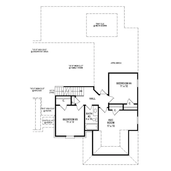 Traditional House Plan Second Floor - 087D-1703 - Shop House Plans and More