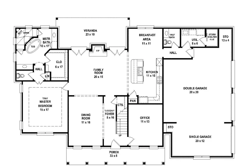 Traditional House Plan First Floor - 087D-1705 - Shop House Plans and More