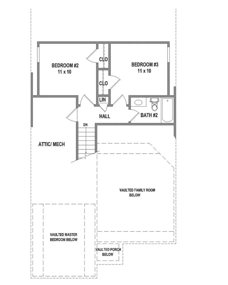 Ranch House Plan Second Floor - 087D-1725 - Shop House Plans and More