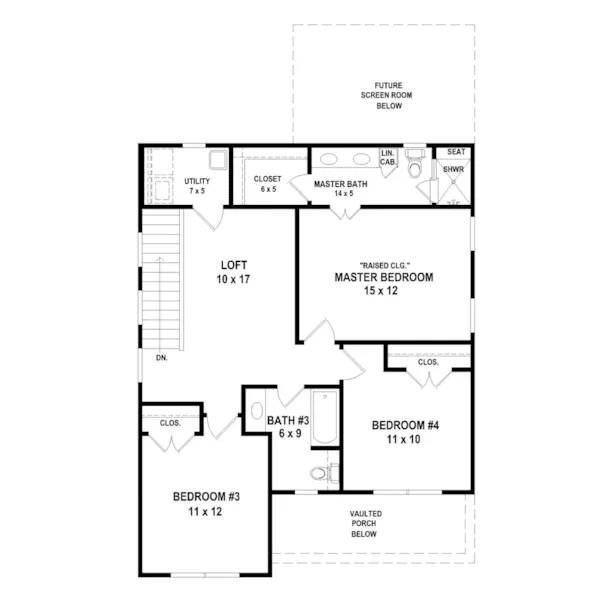 Mountain House Plan Second Floor - 087D-1727 - Shop House Plans and More