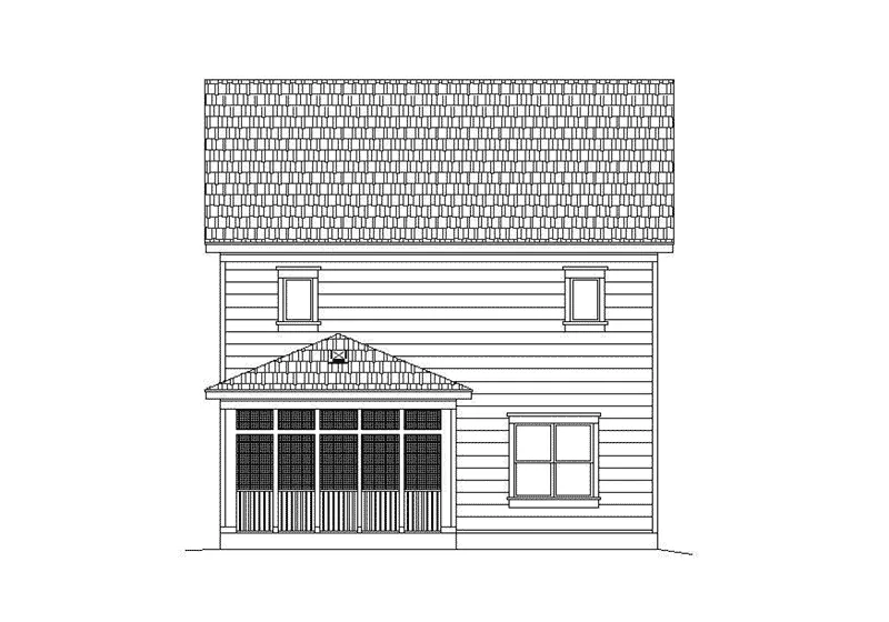 Early American House Plan Rear Elevation - 087D-1727 - Shop House Plans and More
