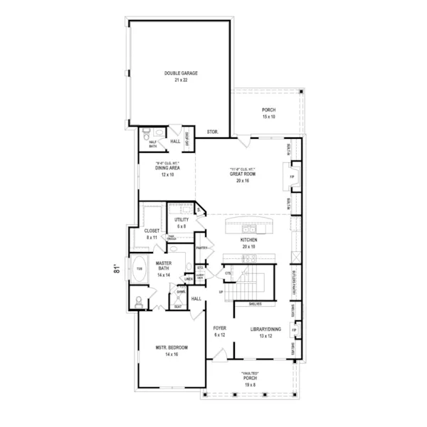 Craftsman House Plan First Floor - 087D-1747 - Shop House Plans and More