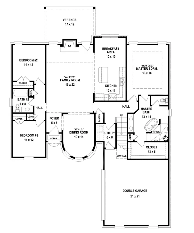 Arts & Crafts House Plan First Floor - 087D-1750 - Shop House Plans and More