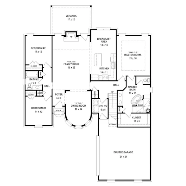 Ranch House Plan First Floor - 087D-1750 - Shop House Plans and More