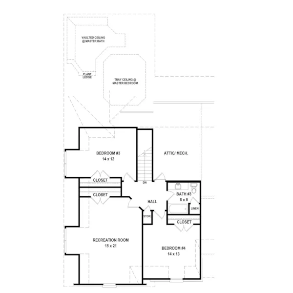 Colonial House Plan Second Floor - 087D-1758 - Shop House Plans and More