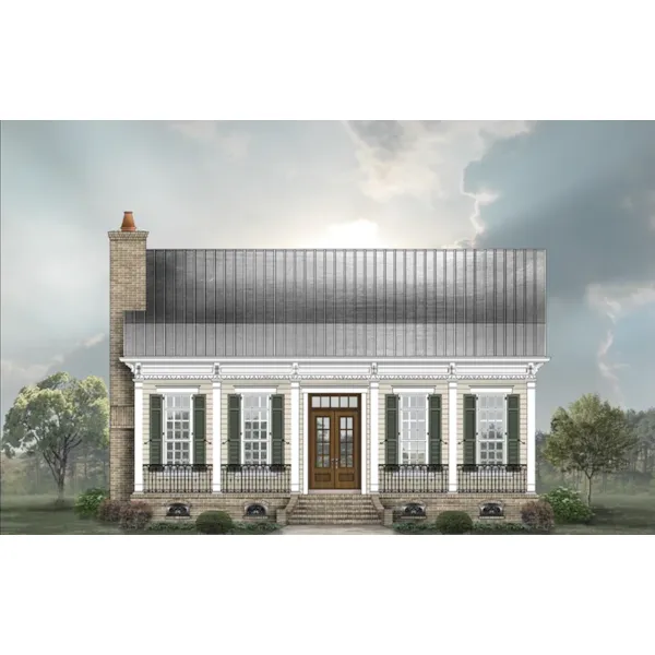 Early American House Plan Front of Home - 087D-1764 - Shop House Plans and More