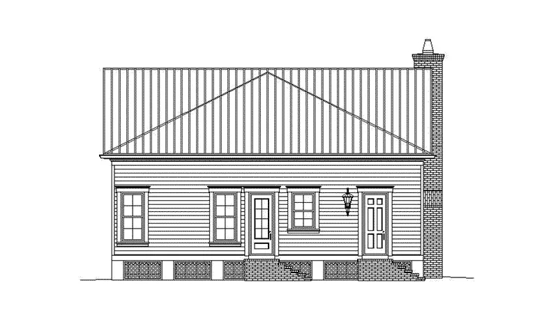 Saltbox House Plan Rear Elevation - 087D-1764 - Shop House Plans and More