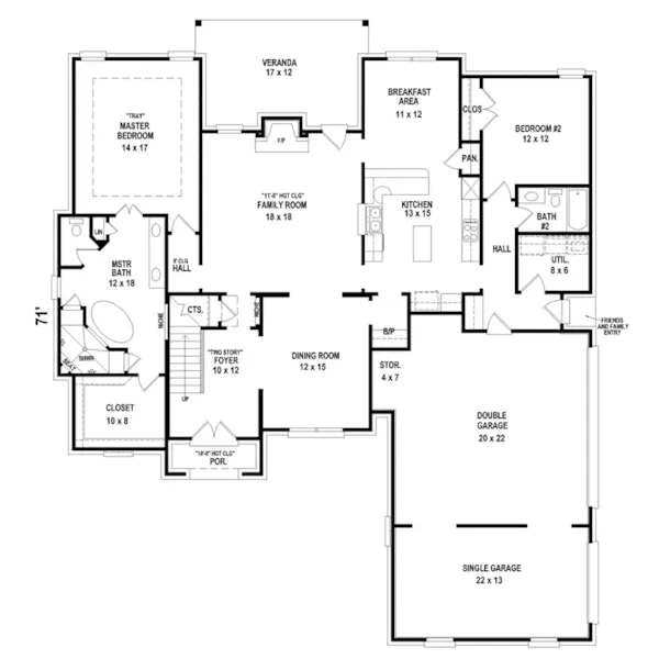 Italian House Plan First Floor - 087D-1766 - Shop House Plans and More