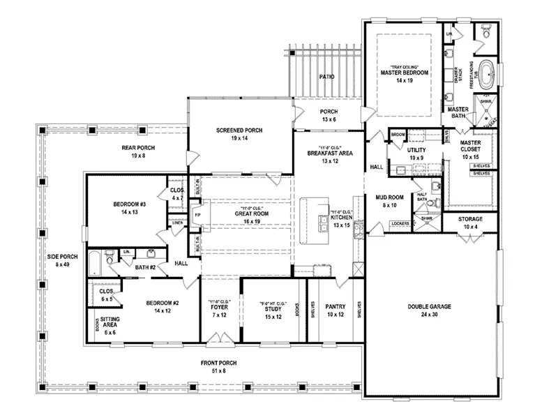 Mountain House Plan First Floor - 087D-1775 - Shop House Plans and More