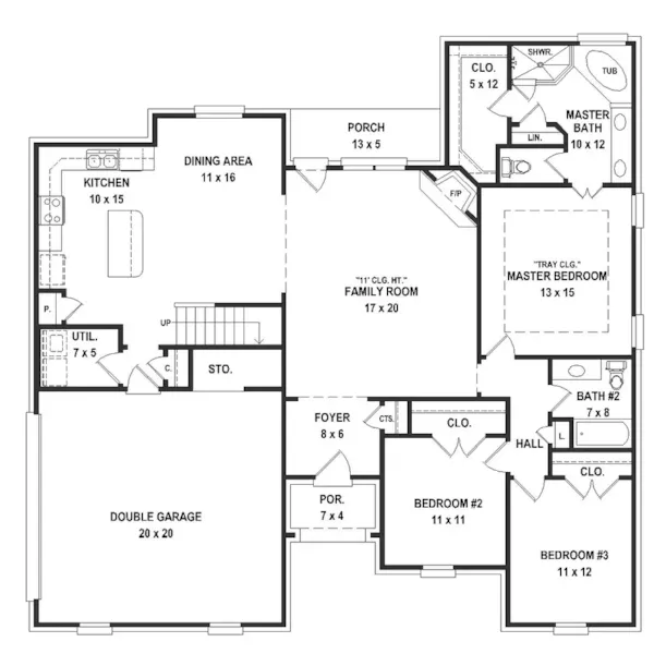 Traditional House Plan First Floor - 087D-1789 | House Plans and More