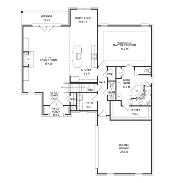 Country French House Plan First Floor - 087D-1792 | House Plans and More