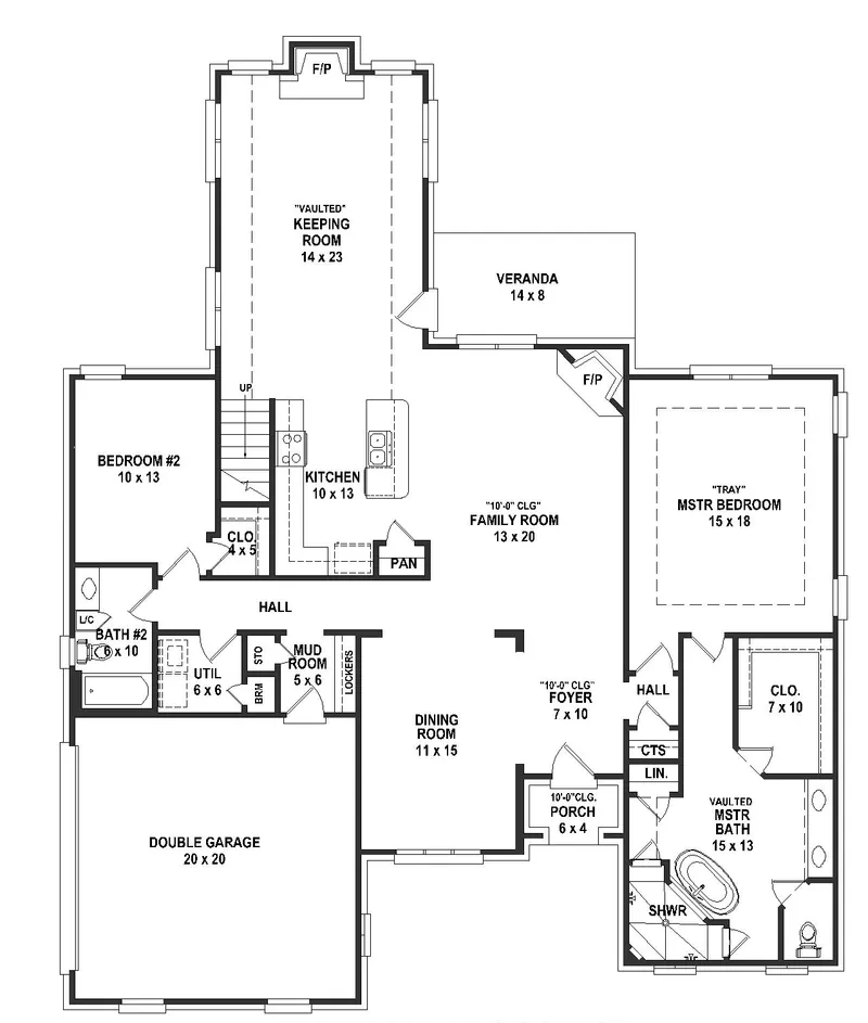 Traditional House Plan First Floor - 087D-1828 | House Plans and More