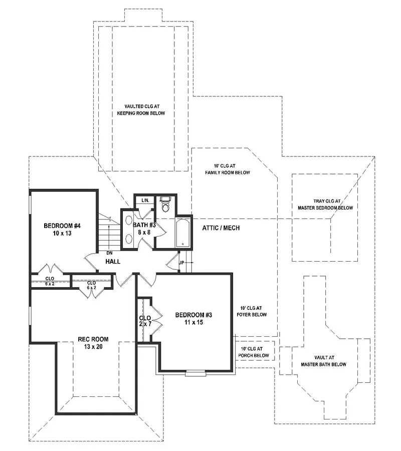 Traditional House Plan Second Floor - 087D-1828 | House Plans and More