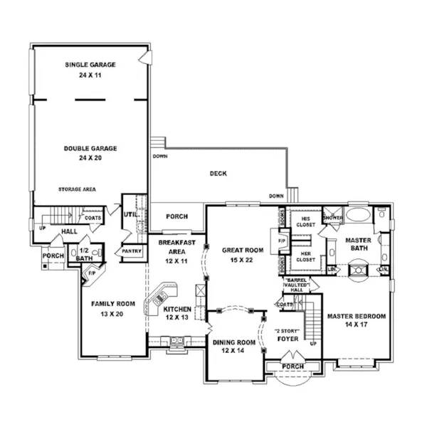 Country House Plan First Floor - Ravenna Manor European Home 087S-0001 - Shop House Plans and More