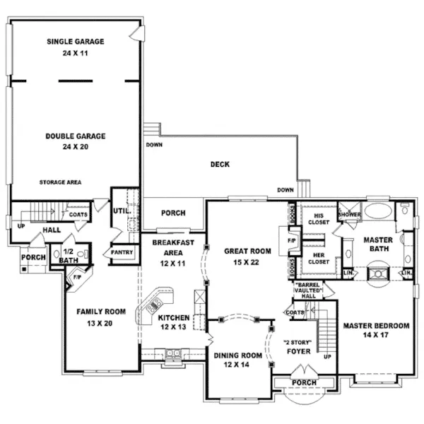 Traditional House Plan First Floor - Finchdale Country Home 087S-0002 - Search House Plans and More