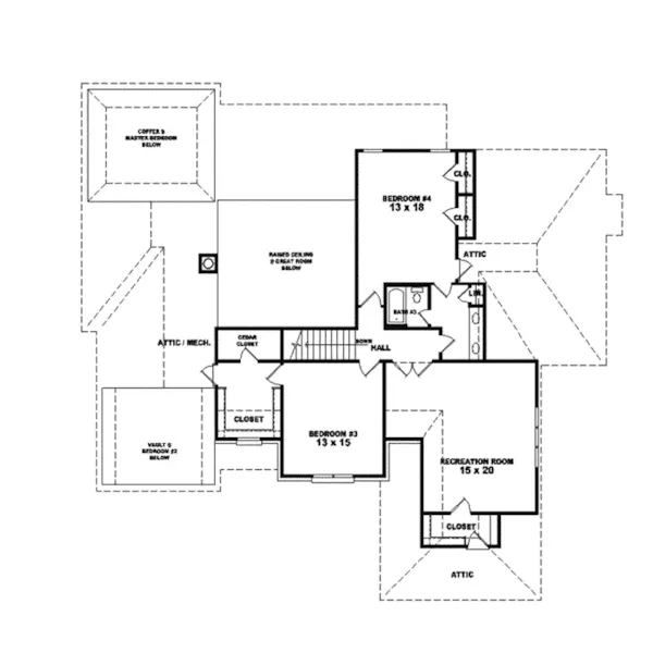 Country House Plan Second Floor - Cedarhurst Luxury Home 087S-0004 - Search House Plans and More