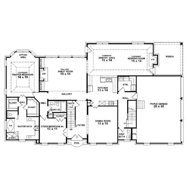 Luxury House Plan First Floor - Fidelle Luxury Georgian Home 087S-0007 - Search House Plans and More