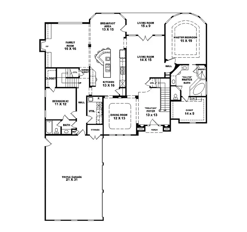 Southern House Plan First Floor - Sailorsburg Luxury Home 087S-0010 - Shop House Plans and More