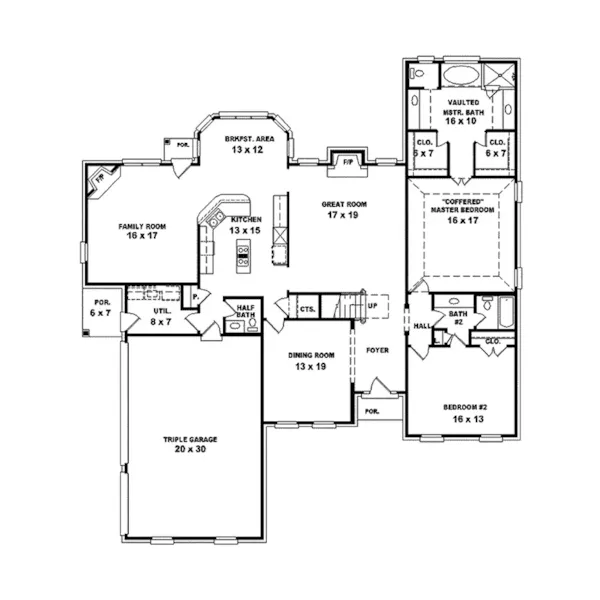 Country House Plan First Floor - Francis Park Cape Cod Style Home 087S-0013 - Search House Plans and More