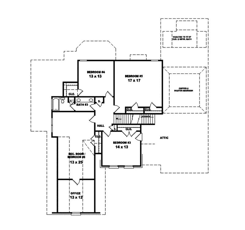 Colonial House Plan Second Floor - Francis Park Cape Cod Style Home 087S-0013 - Search House Plans and More